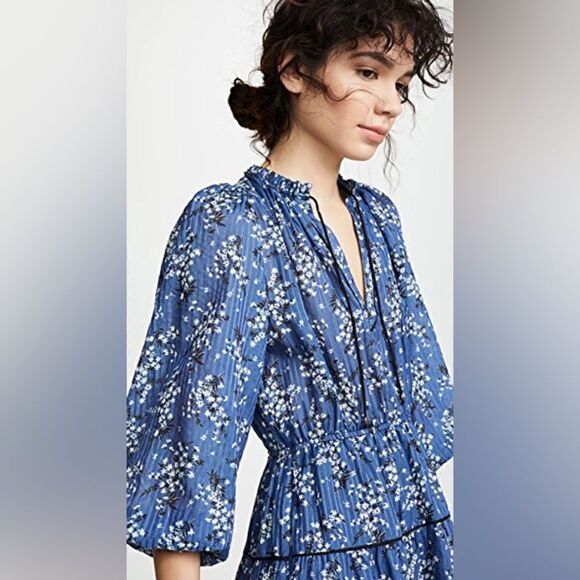 Ulla Johnson $637 Brienne Mini Dress in Cornflower Blue - Picture 3 of 13